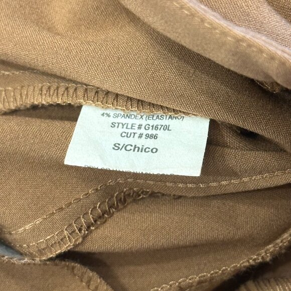 Women's Brown High Waisted Trouser with Gold Buttons - Small - Picture 7 of 8